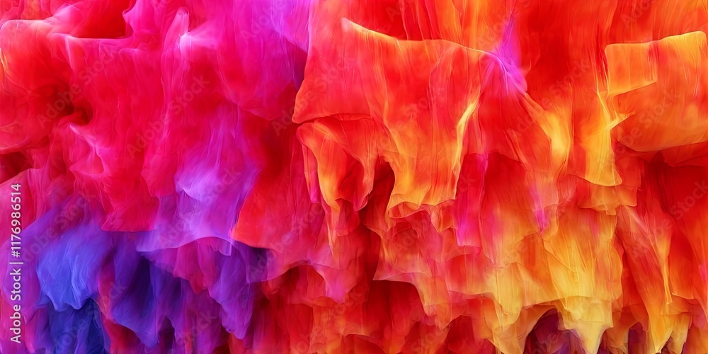 Poster A colorful, abstract painting with a lot of different colors