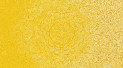 Golden Floral Mandala Design, Intricate Line Art, Decorative Print, Ornamental Patterns, Detailed Artwork