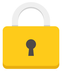 Padlock flat icon vector isolated on white background.