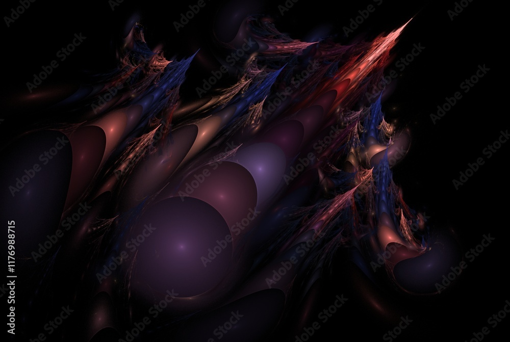 Poster computer generated fractal pattern and shape