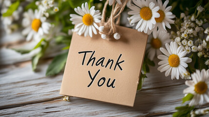 デイジーとクラフト紙の感謝メッセージ