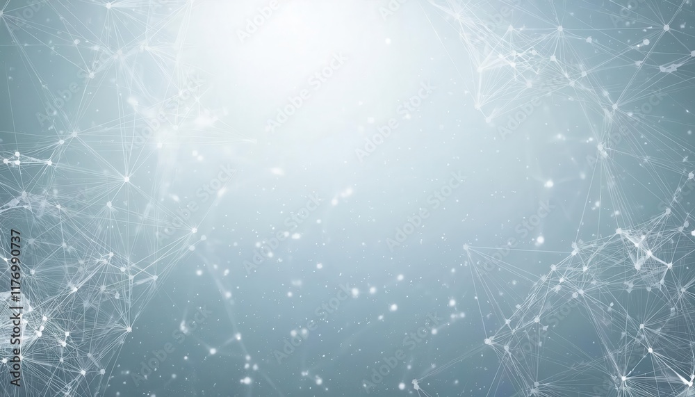 Aufkleber Futuristic digital network background with interconnected nodes and lines in abstract blue space, symbolizing connectivity and data flow