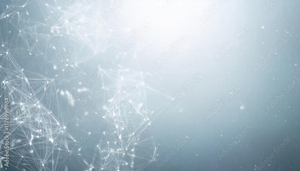 Aufkleber Futuristic digital network background with interconnected nodes and lines in abstract blue space, symbolizing connectivity and data flow