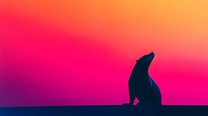 Minimalist animal silhouettes with vibrant backdrops