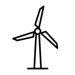 Wind turbine icon. Renewable and sustainable green energy illustration
