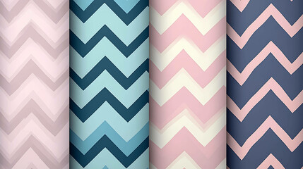 Fototapeta premium Minimalist zigzag patterns with light pastel shades