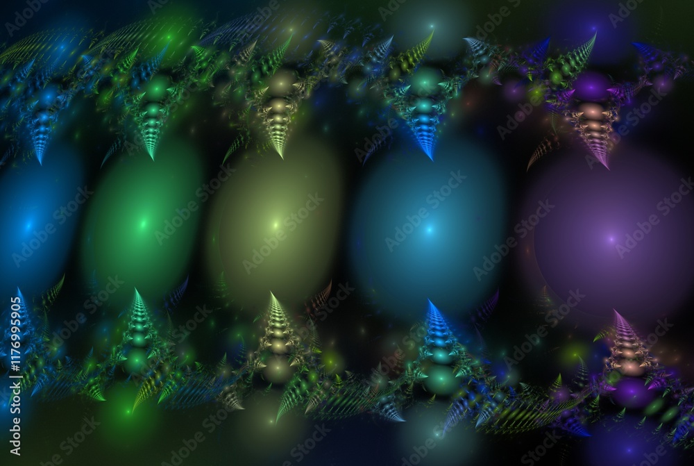 Poster computer generated fractal pattern and shape