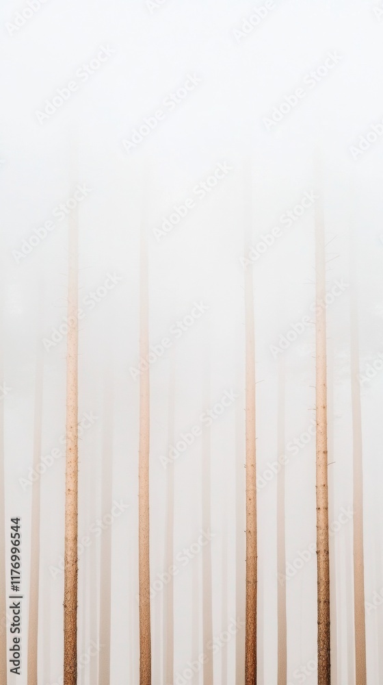 Poster ethereal fog in a surreal pastel forest harmonizing nature and tranquility