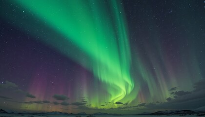 Aurora Borealis Night Sky  Polar Lights  Starry Night Landscape