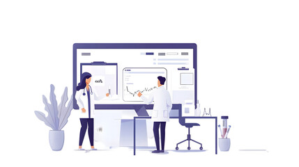 medical research concept illustration Landing page template for background isolated on a transparent background