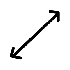 Arrow sign hand drawn doodle black outline, Maximize