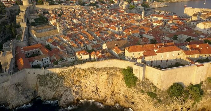 Dubrovnik - Aerial Strafing and Rotation Reveal of Dubrovnik, Croatia