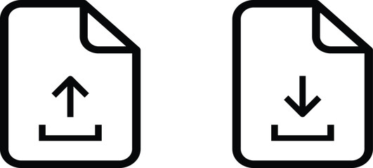 Upload and Download File Icons. File upload line icon for website design.