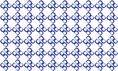 Fototapeta premium two tone Blue ribbon wave diamond on white background, seamless pattern with repeat blue wave line net, replete image design for fabric printing patter