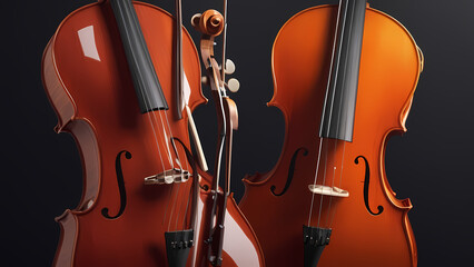 Fototapeta premium Stylized vector cello art featuring rich decorative motifs and a refined aesthetic, perfect for celebrating the elegance of stringed instruments.