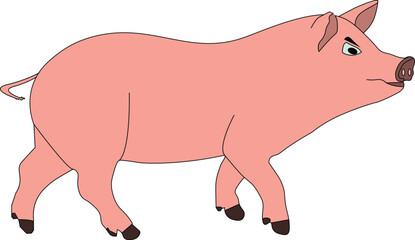 a pig with evil face walking araound.