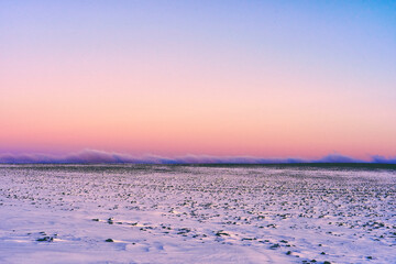 Landscape of rural Toten, Norway, in January 2025.