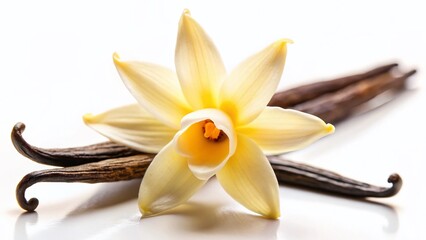 Tilt-Shift Photography: Delicate Vanilla Flowers on White