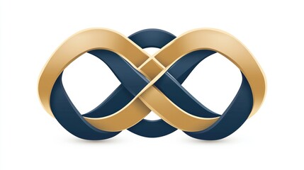 Fototapeta premium Abstract Infinity Symbol: Gold and Blue Intertwined Design