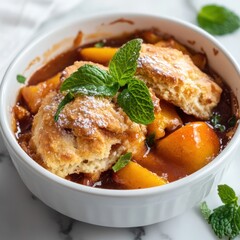 a delicious serving of the most delicious peach cobbler ever made loaded with the freshest...