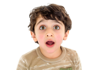 young kid boy expressing surprise and shock emotion