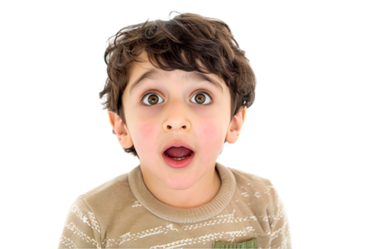 young kid boy expressing surprise and shock emotion
