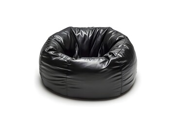 Relaxing Black Leather Beanbag Chair