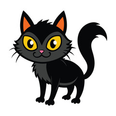 Black Cat Illustration Vector Art