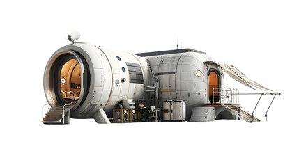 research base, habitat for astronauts on Mars or Moon, isolated on a transparent background