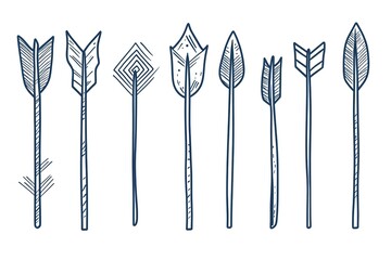 Abstract Arrows in Hand-Drawn Illustration Style

