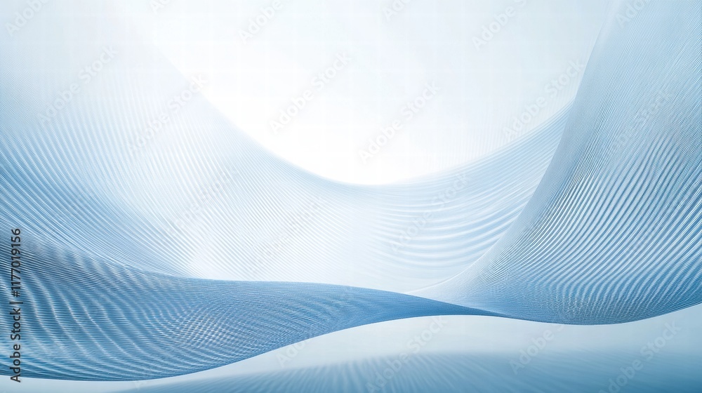 Leinwandbilder Abstract ocean wave patterns in calming blue tones reflecting soft light and fluid movement. Generative AI