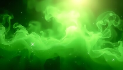 Green Smoke with Glitter and Stars