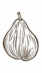 Hand-drawn fig illustration. Perfect for food packaging, menus, or recipe books. Adds a rustic touch to any design.