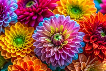 Fototapeta premium Vibrant Watercolor Blossom Macro: Colorful Flower Close-Up
