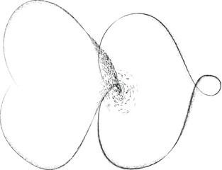 Curved Dry Brush Stroke . Chinese calligraphy . Japanese style . Snake logo. Asian design elements . Looped brush line . Vector