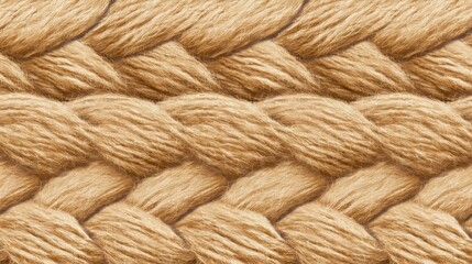 Close-up view of a beautiful braided yarn pattern. Perfect for knitting enthusiasts and craft lovers. Explore the intricate details of this natural fiber design.