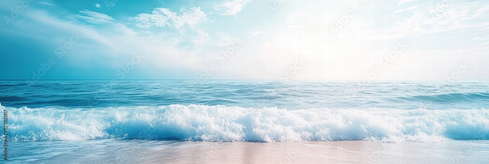 Fototapete abstract ocean wave patterns create a serene atmosphere under a bright blue sky during the day. gene