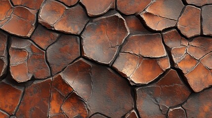 Rustic cracked terracotta stone surface with dark brown and earthy tones
