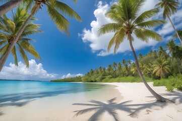 A beautiful tropical beach and sea with nature landscape in daylight or sunset time