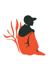 vibrant silhouette illustration