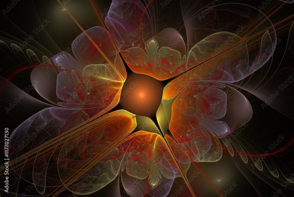 Poster computer generated fractal pattern and shape