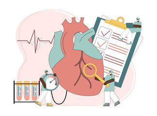 Cardiology concept. Heart treatment. Disease of hypertension. Heart failure.eps