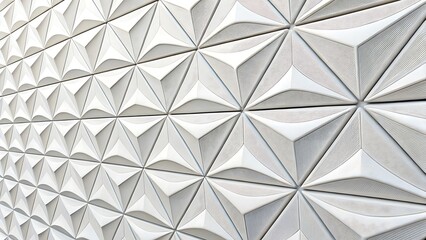 Sleek Abstract White Tiles with Minimalist 3D Geometric Patterns for Contemporary and Modern Interiors  