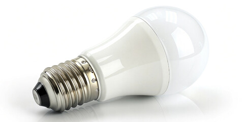 White Light Bulb Isolated on a White Background for Energy Solutions