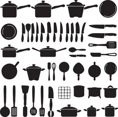 set of kitchen utensils