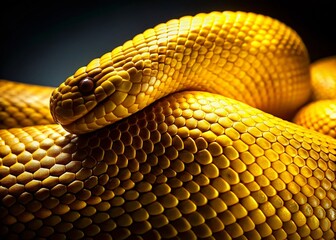4K Yellow Shiny Snakeskin Silhouette: Exotic Reptile Texture Background