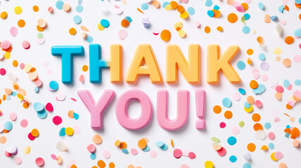 明るいパステルカラーの感謝デザイン