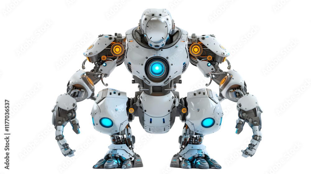 Aufkleber strong robot. robotic strength. powerful android. strong robot isolated on a transparent background