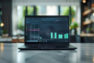 Convertible Laptop Equipped with Gantt Software Chart and Agenda