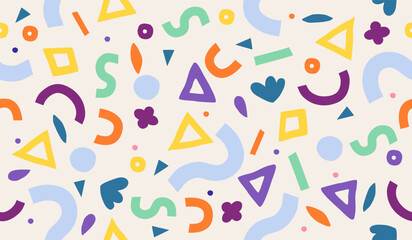 Colorful cute doodle pattern background vector design